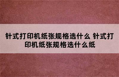 针式打印机纸张规格选什么 针式打印机纸张规格选什么纸